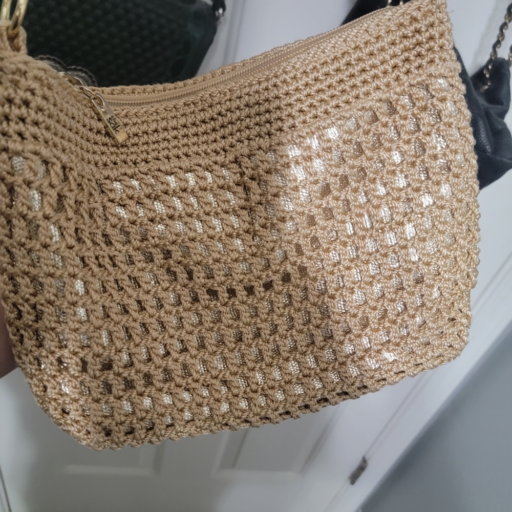 The Sak Tan Crochet Shoulder Bag